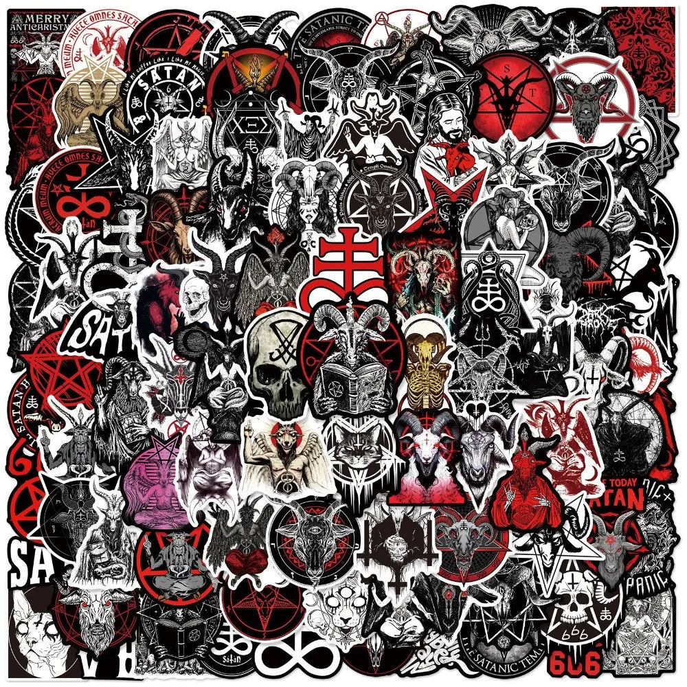 Devil Satan Stickers Pack for Luggage, Phone, Laptop, Skateboard, Helmet