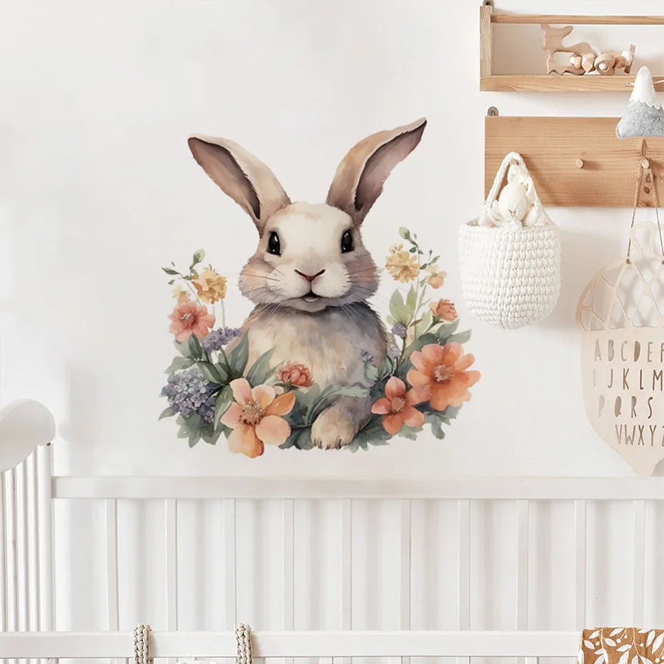 Cartoon Rabbit Wall Stickers for Kids Room Decor