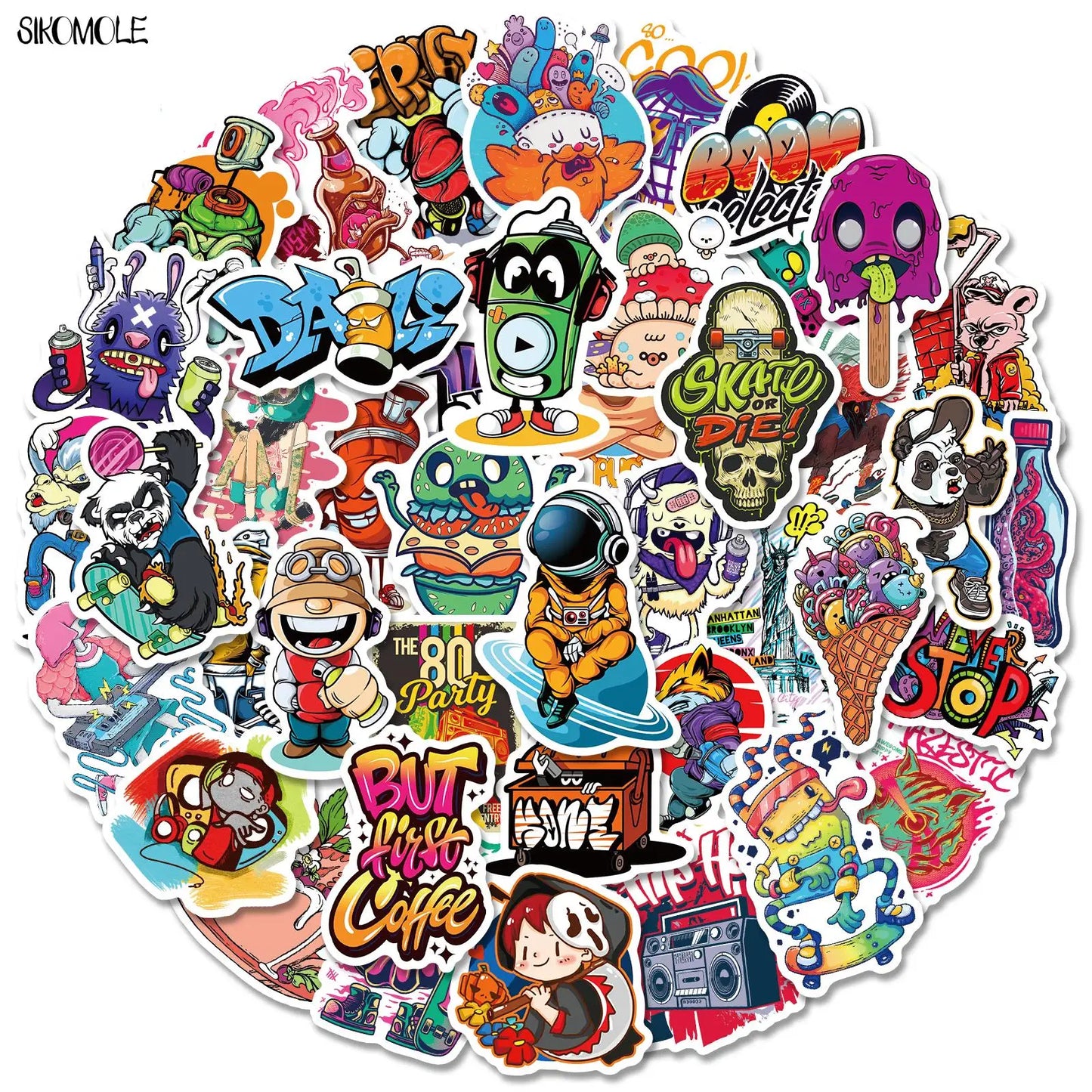 Cartoon Graffiti Stickers Waterproof Decals for Car, Skateboard, Laptop