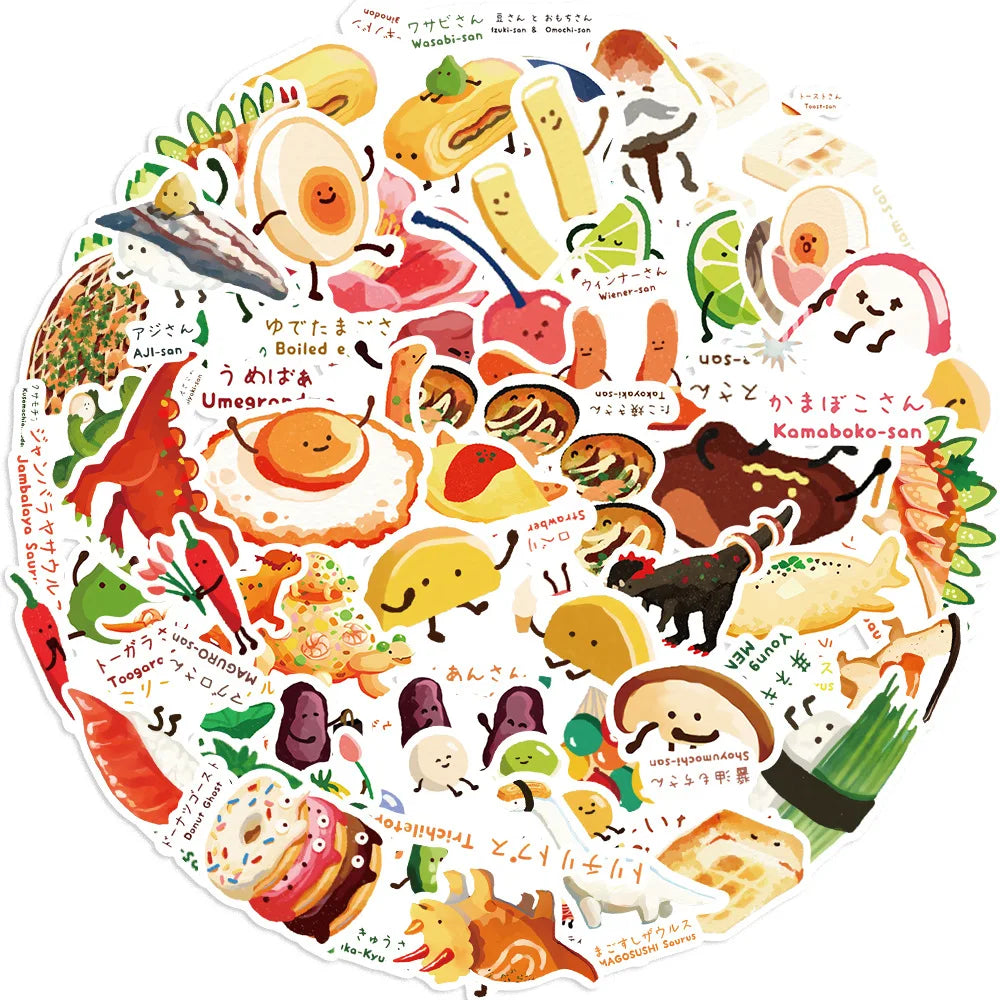 Dinosaur Recipe Stickers 10/30/50pcs Kids Food Decals DIY Phone Notebook Fridge Bike Gifts