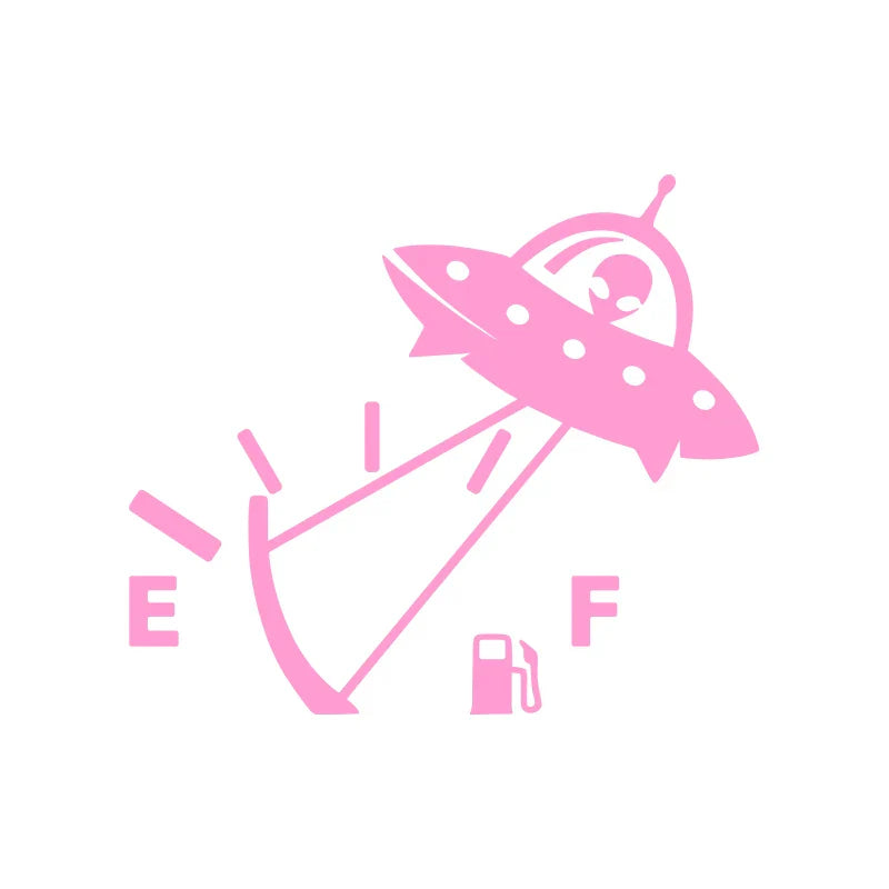Alien Airship Fuel Tank Cap Sticker - Car Exterior Decal