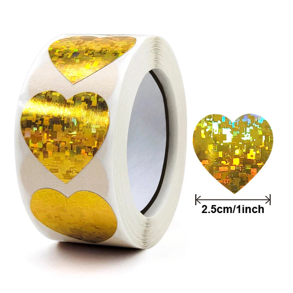 Glitter Heart Stickers Valentine's Day Party Decor