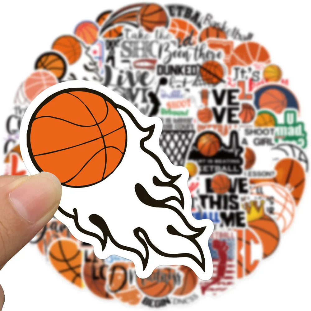 Basketball Stickers 10/30/50pcs Cartoon Decals for Laptop, Skateboard, Wall, Kids Gifts