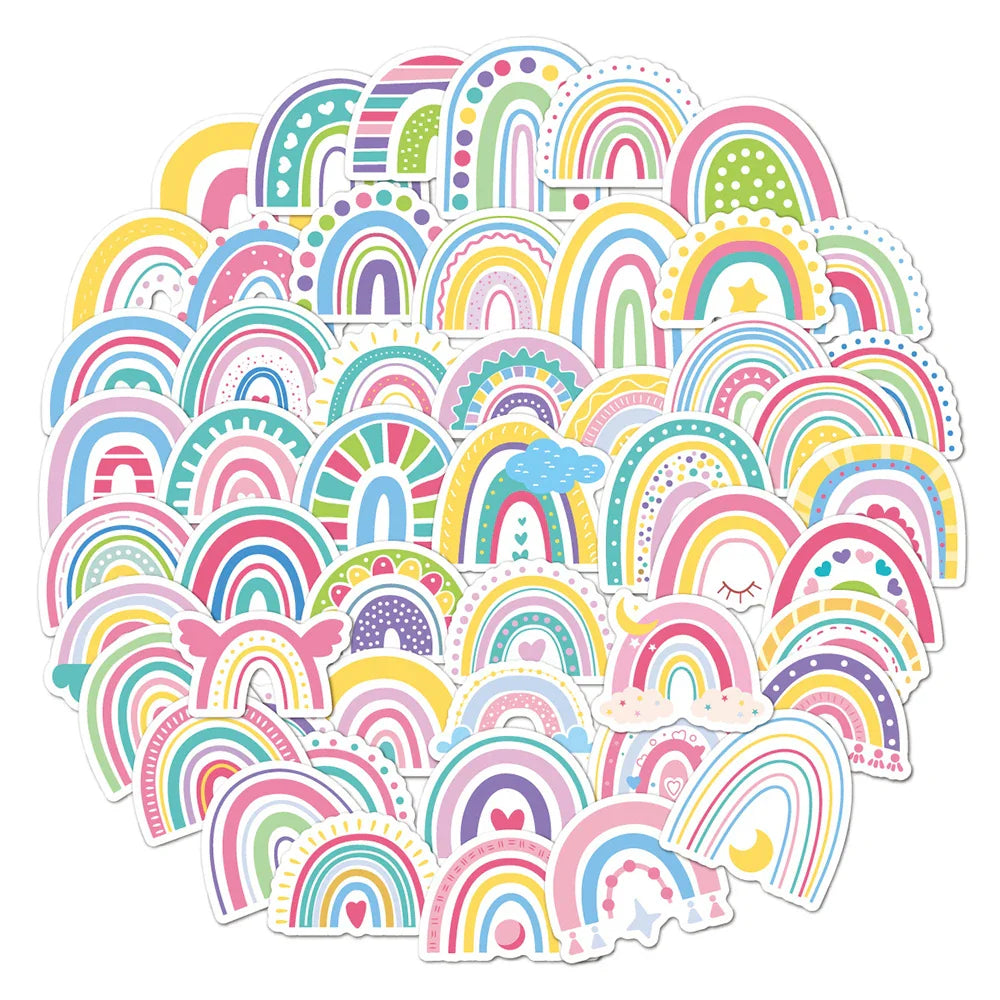 Kawaii Rainbow Bridge Cartoon Stickers 10/30/50pcs for Kids DIY Laptop Phone Skateboard Car Decals