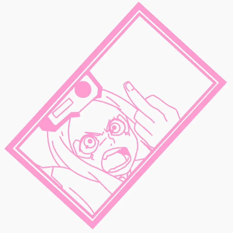 Anime Middle Finger Car & Laptop Vinyl Sticker Decal