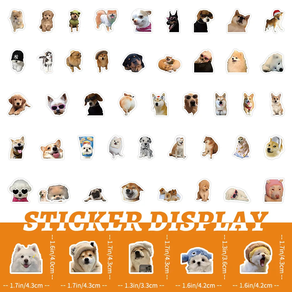 10/30/50/100PCS Cute Cartoon Dogs Meme Graffiti Stickers Kids Toys DIY Diary Laptop Stationery Suitcase Phone Bike Funny Decals
