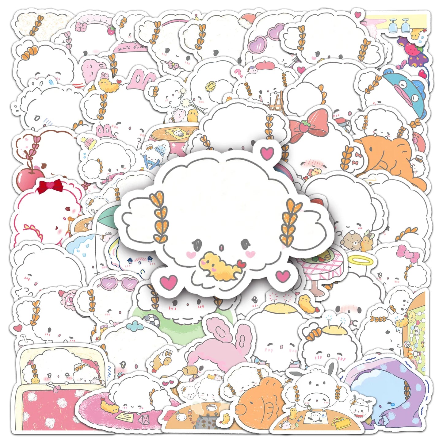 50Pcs Cute Waterproof Vinyl Stickers for Skateboard Snowboard