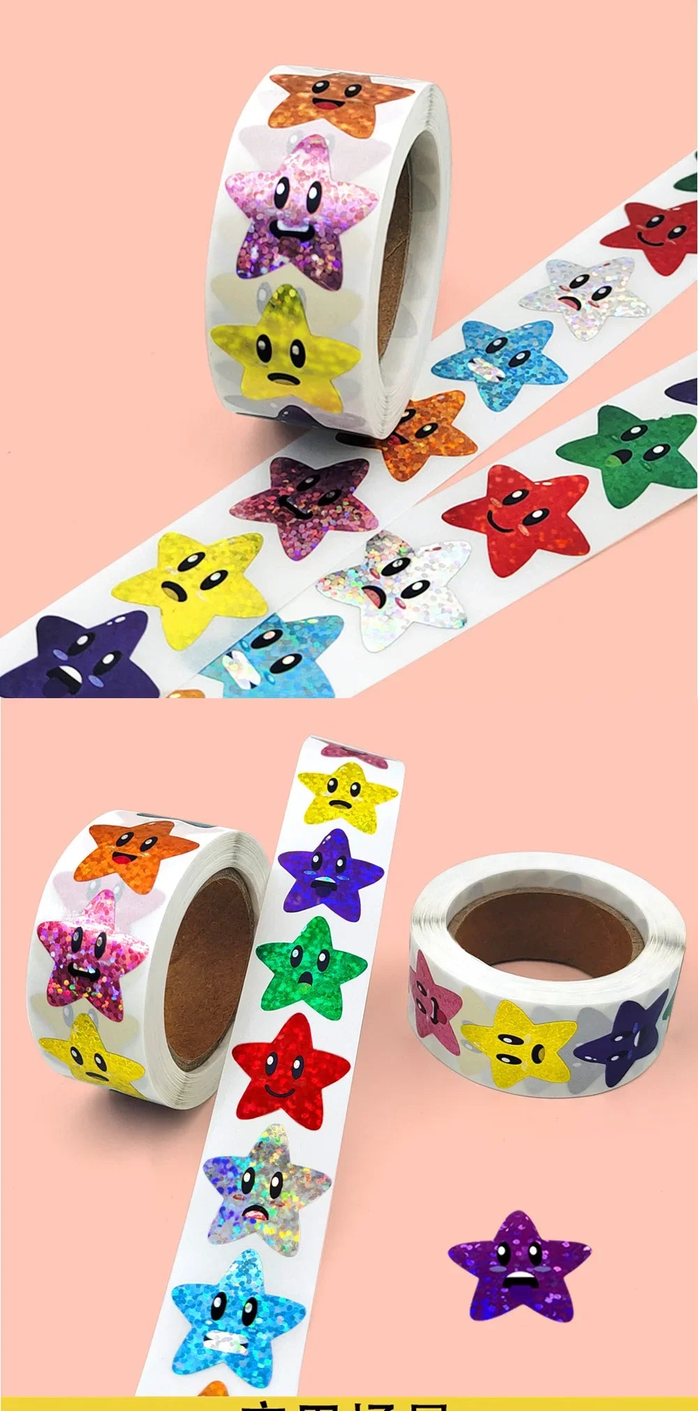 Holographic Sliver Star Stickers for Kids Reward 500Pcs Foil Star Stickers Labels for Wall Crafts Classroom Teachers Supplies