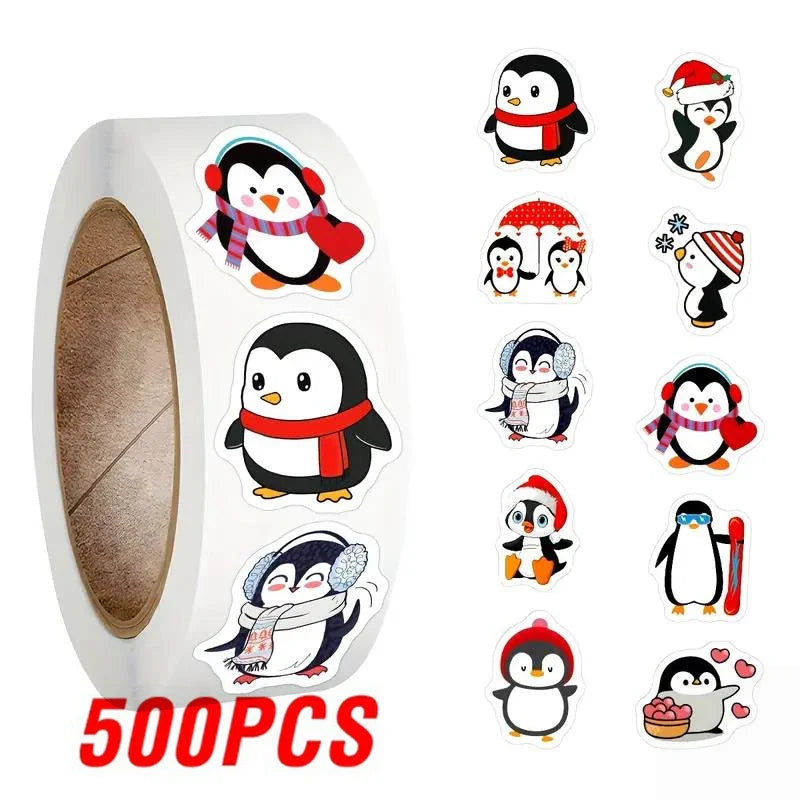 Penguin Christmas Stickers: DIY Gift & Baking Labels