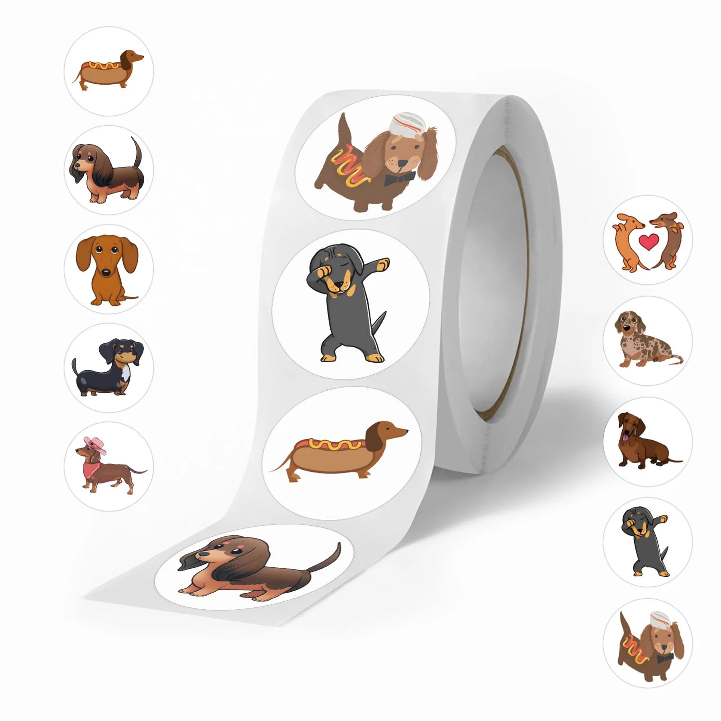100-500pcs Dog Sticker for On Laptop Suitcase Cute Animal Cartoon Rewards Hand Account Tape Seal Label Stationery Stickers