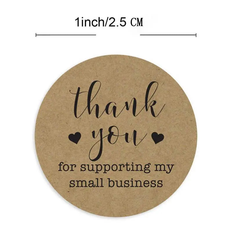 500pc/roll 1inch Thank You for Supporting My Small Business Stickers Sealing Business Stationery Sticker for Store Shopping