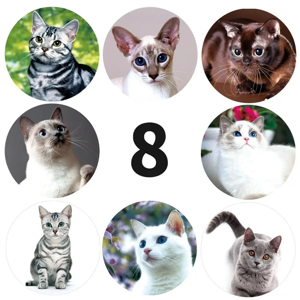 100-500pcs Creative Animals Cat Stickers 1inch Labels Reward Sticker For School Teacher Kids Smile Stationery Sticker