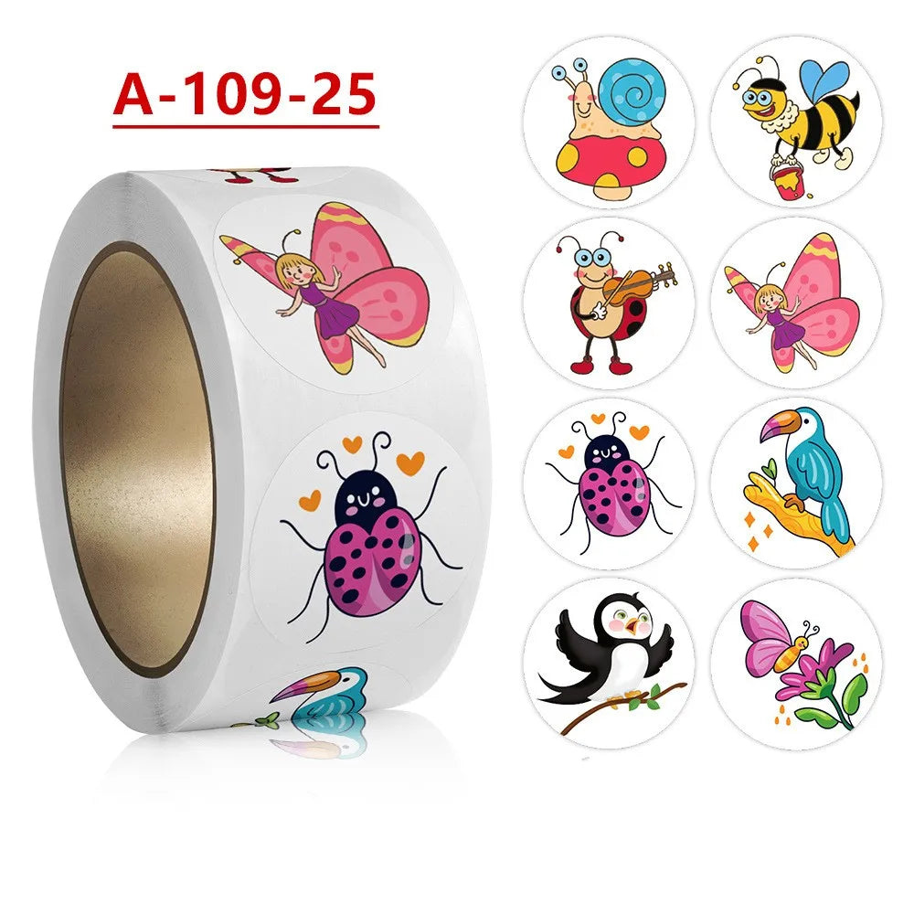 50-500pcs Cartoon Cute Sticker Children Reward Encouragement Sticker Birthday/holiday Party Gift Packaging Sealing Decor Lables