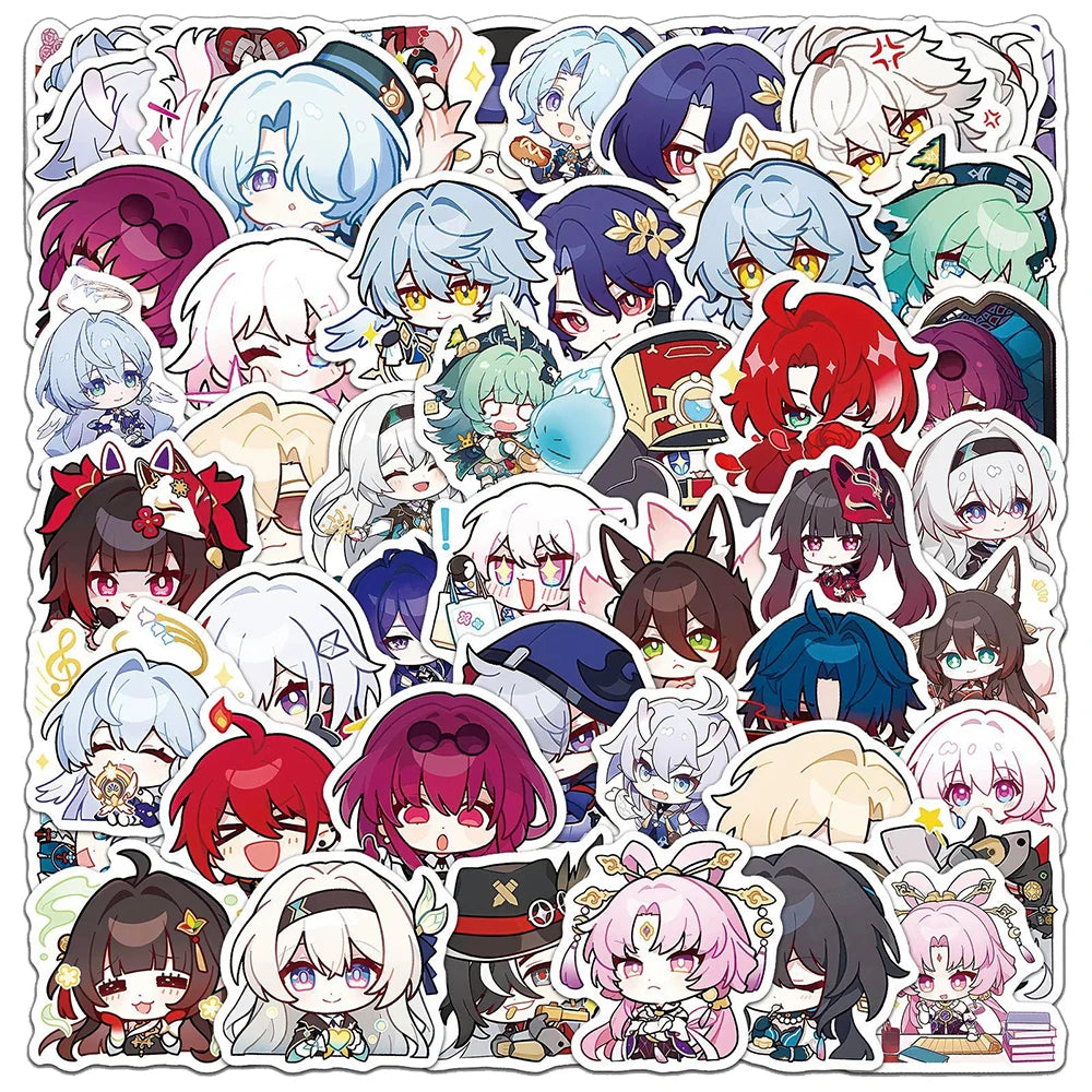 Honkai Star Rail Anime Stickers Pack - Laptop, Phone, Skateboard, Luggage Decor