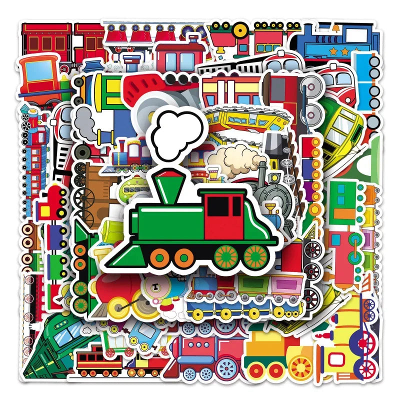 Cartoon Train Stickers 10/25/50pcs for DIY, Teacher Gifts, Wall Decals, Luggage, Phone