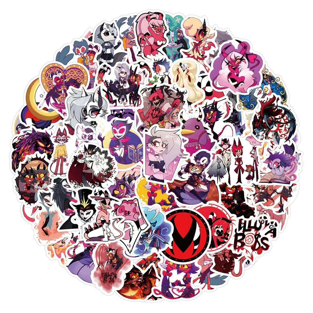 Helluva Boss Anime Stickers Pack - Waterproof Decals for Luggage, Guitar, Fridge, Laptop
