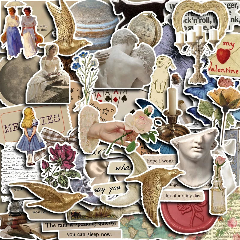 Retro Art Plaster Stickers: Phone, Laptop, Luggage, Skateboard Decals (10/30/50PCS)