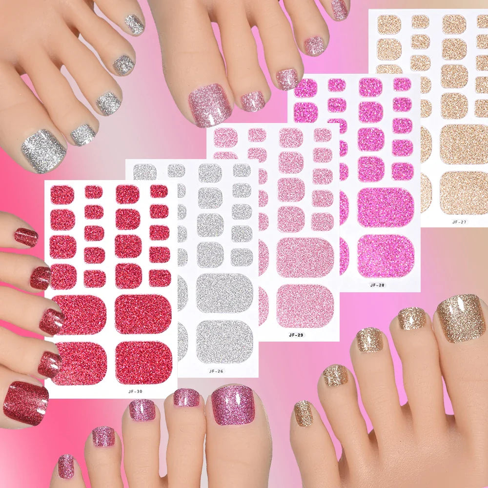 Gradient 3D Toenail Stickers - No UV Needed, Self-Adhesive