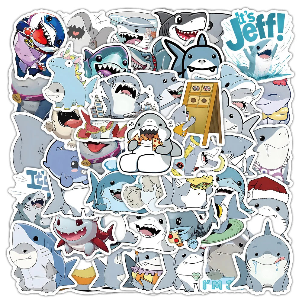 Jeff the Lurker Shark Stickers Avengers Graffiti Laptop Luggage Fridge