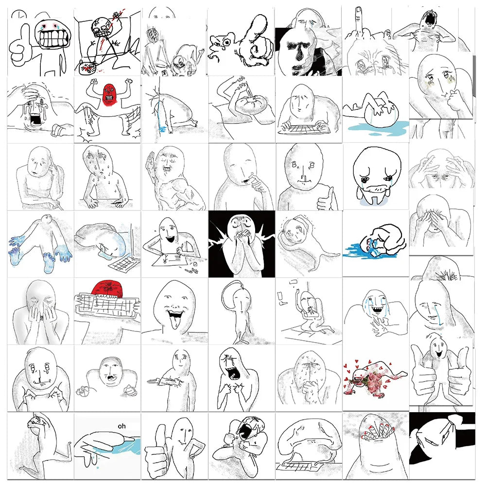 Emotional Breakdown Meme Stickers Funny Decals Waterproof for Skateboard Phone Notebook Helmet Kids Toys