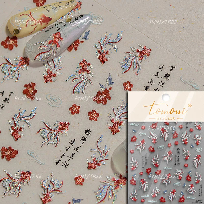 Ocean Theme Nail Art Stickers: Starfish, Seahorse, Whale