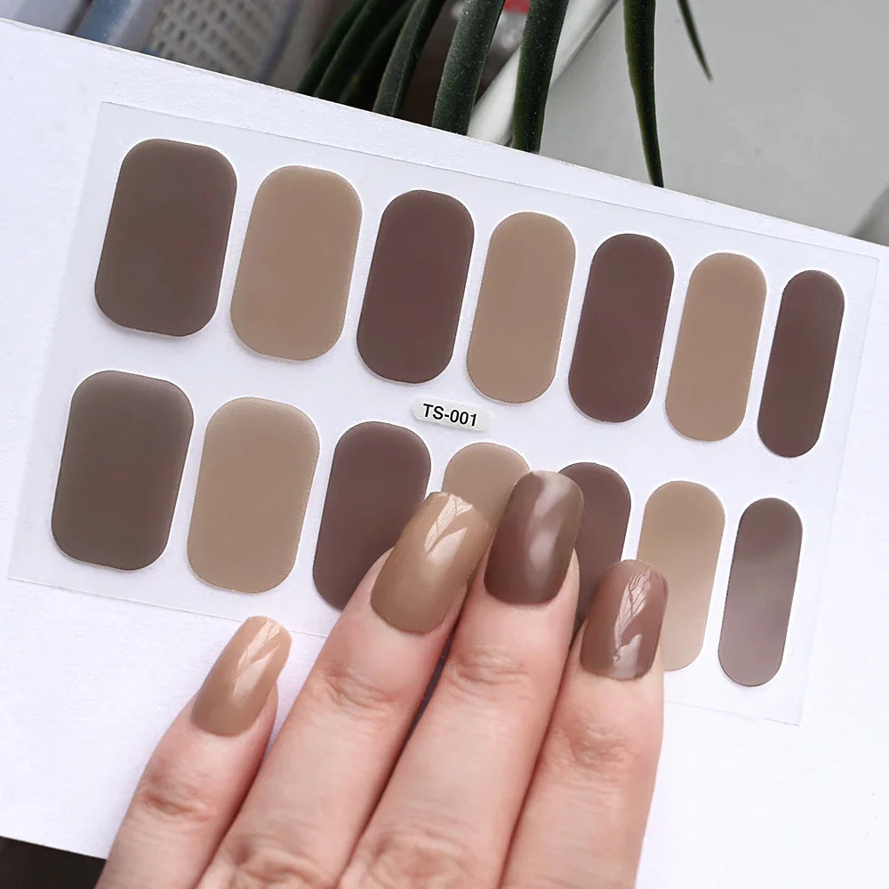 Solid Color Nail Art Stickers - Press On Decals