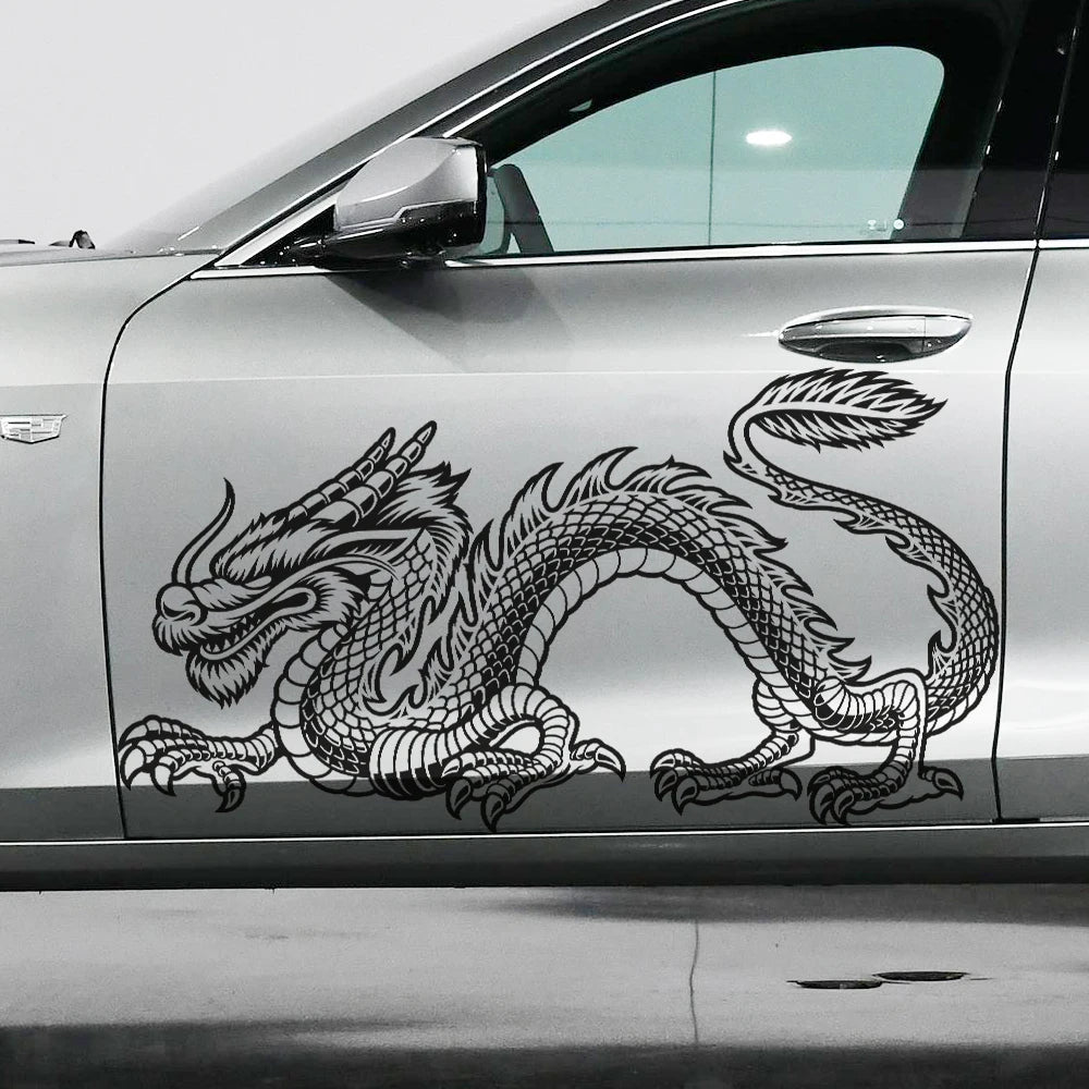 Anime Detachment Car Sticker The Black Dragon Body Big Picture Decoration Movement Style Die Cutting Waterproof PVC Vinyl Decals