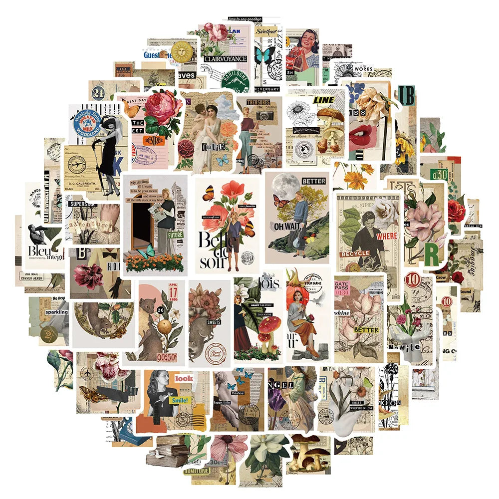 Cartoon Flower Graffiti Stickers for Laptop, Motorcycle, Luggage, Snowboard, Fridge, Car - 10/30/53 Pcs