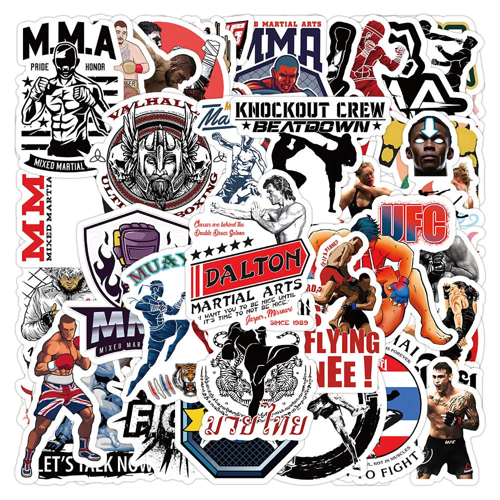Cool Boxing Wrestling Cartoon Stickers for Phone Laptop Luggage Skateboard Kid Toy