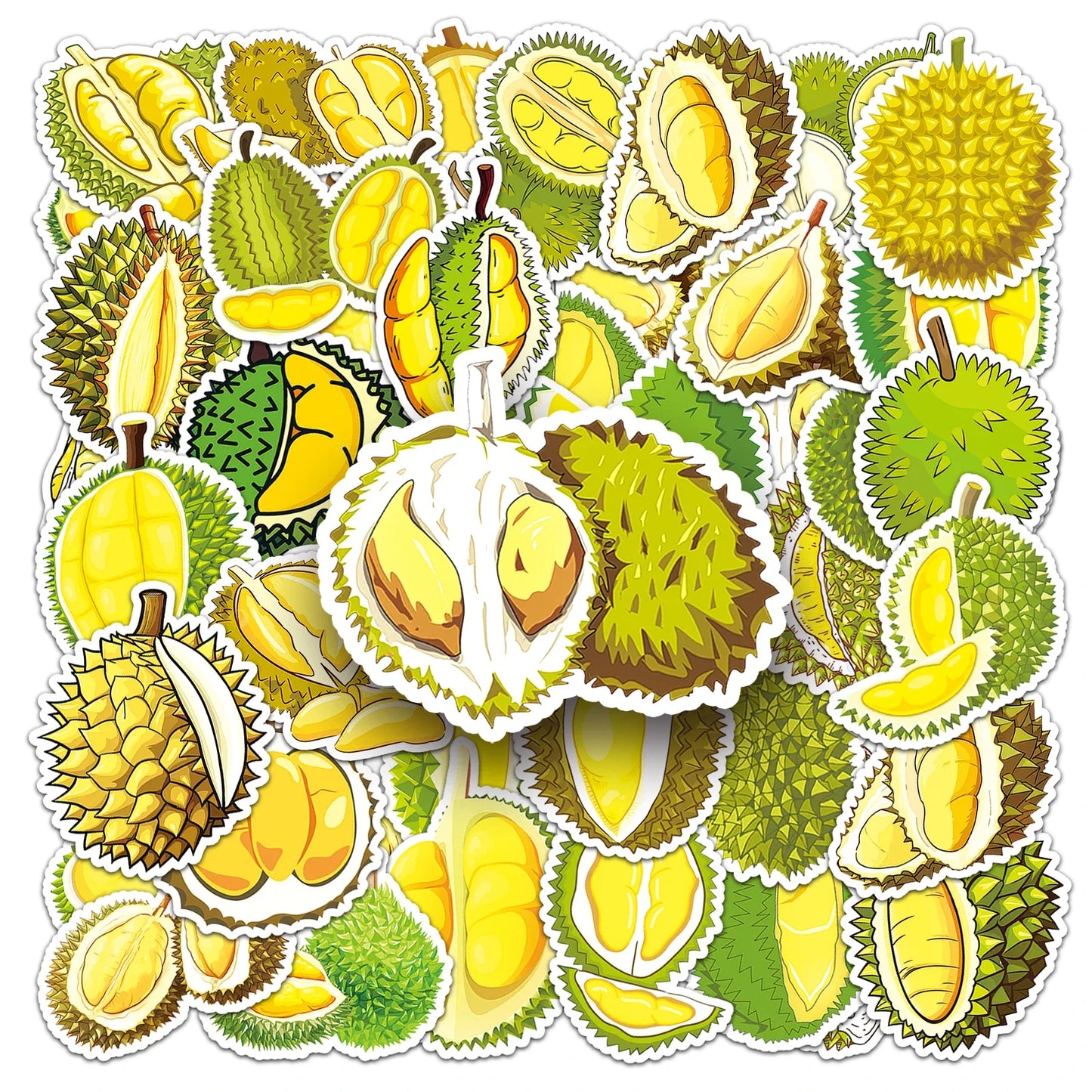 50Pcs Durian Cartoon Waterproof Vinyl Stickers for Skateboard Snowboard Decals