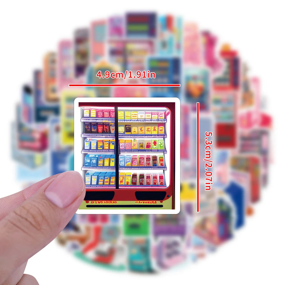 10/30/50pcs Cartoon Vending Machine Anime Stickers Laptop Motorcycle Phone Car Skateboard Motorcycle Waterproof Sticker Decals