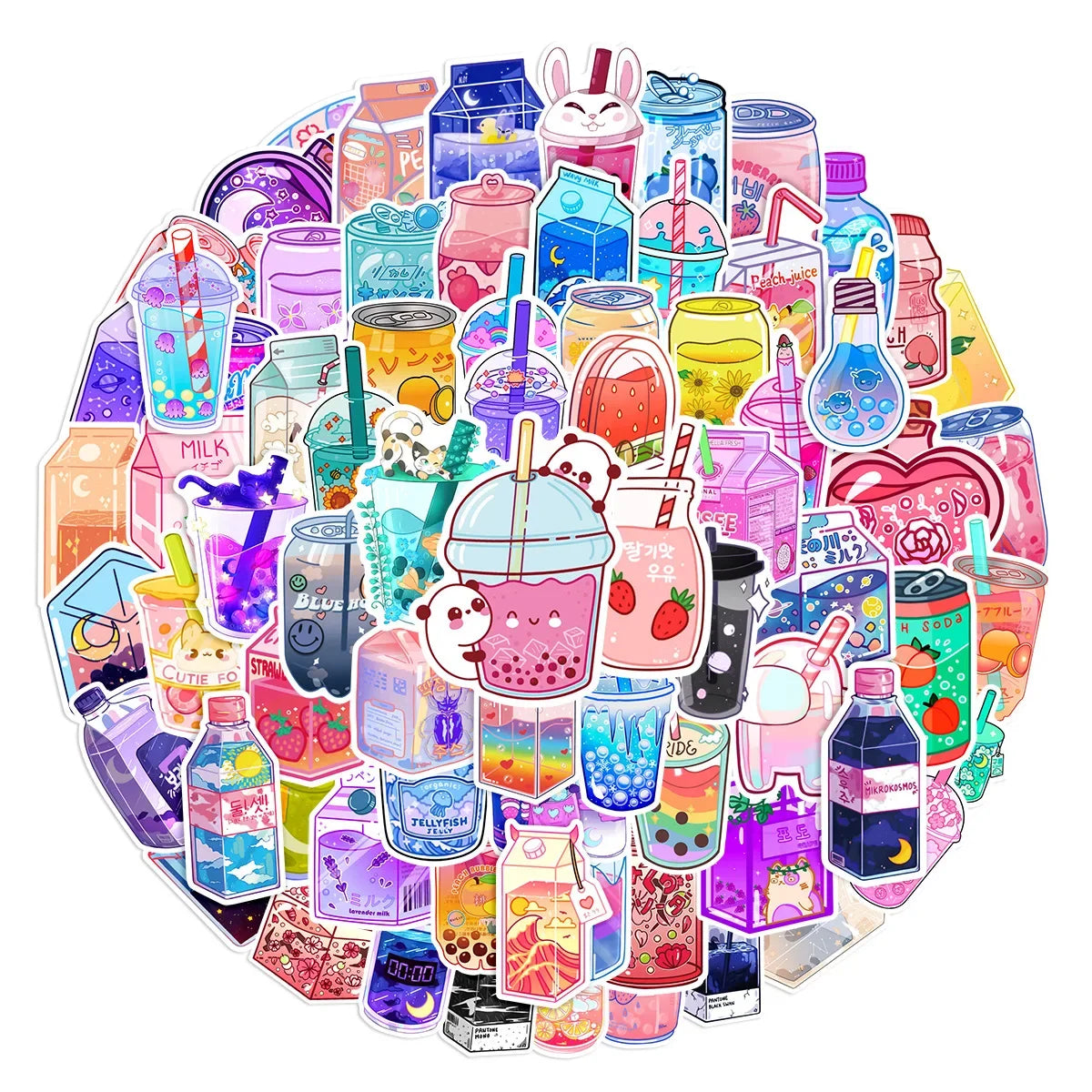 Ins Style Drink Stickers Decals for DIY Phone Helmet Laptop Skateboard