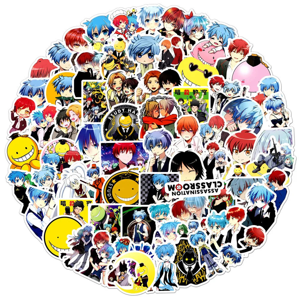 Assassination Classroom Cartoon Stickers for Luggage, Laptop, Phone, Guitar, Car, Bike, Skateboard (10/30/50PCS)
