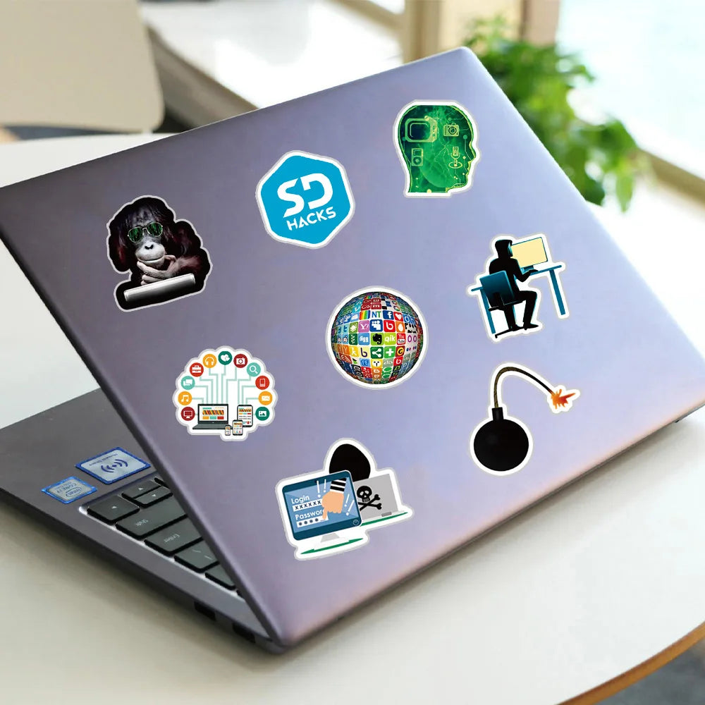 10/30/50PCS Hacker Programming Stickers Graffiti DIY Waterproof Laptop Luggage Phone Computer Helmet Cartoon Decals Kids Sticker