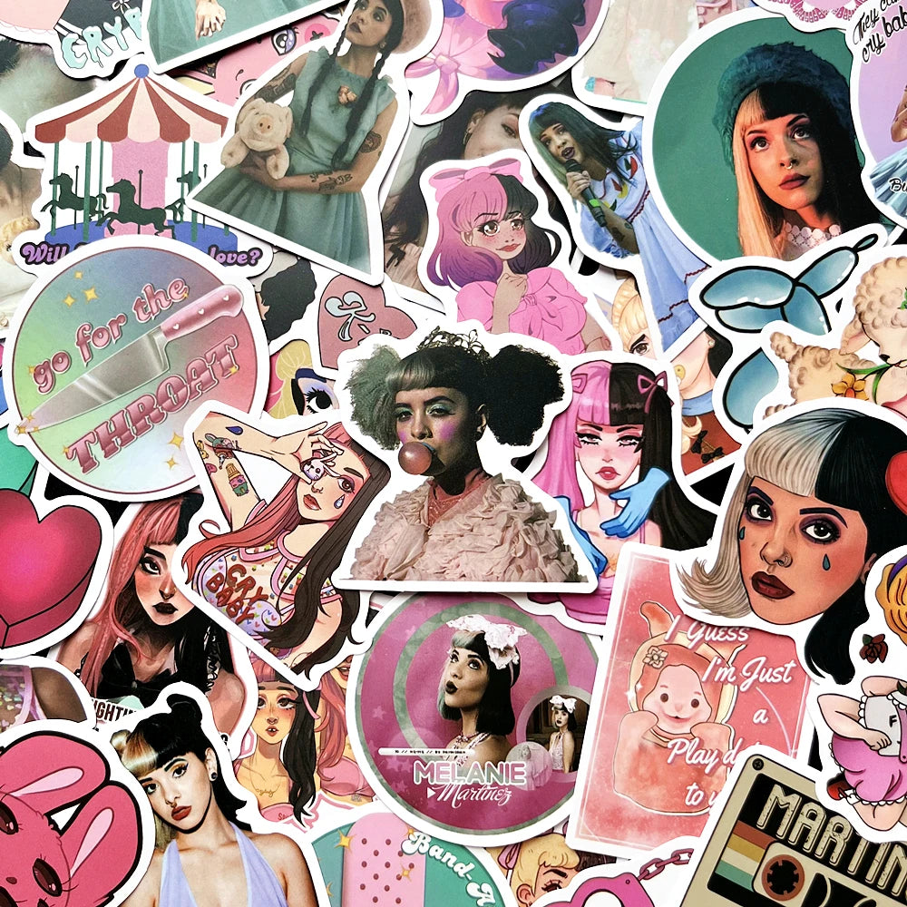 Melanie Martinez Stickers Pack - Cartoon Decals for Skateboard, Phone, Laptop, Motorcycle, Bike, Fan Gifts