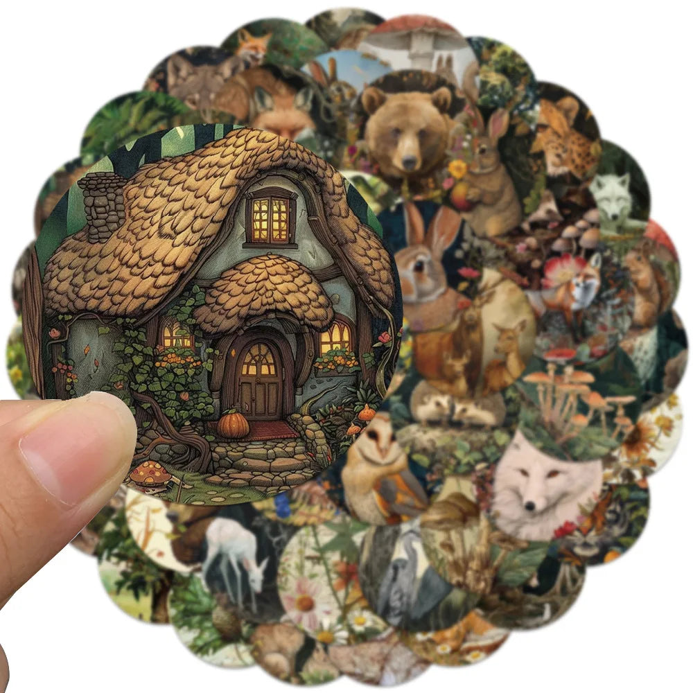 Vintage Animal Cartoon Stickers for Phone Laptop Luggage Skateboard Kids Toy