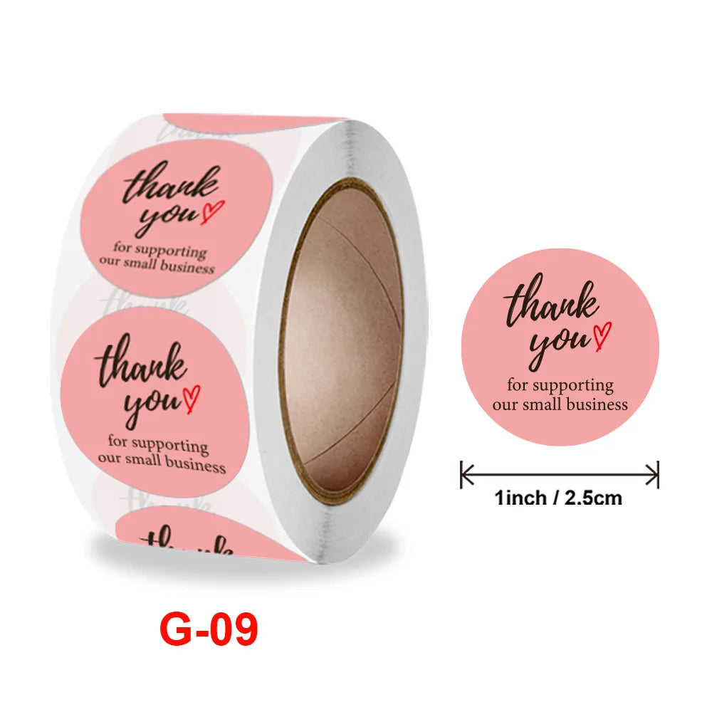 50-500pc1inch Thank You for Supporting My Small Business Stickers Sealing Business Stationery Sticker for Store Shopping Labels