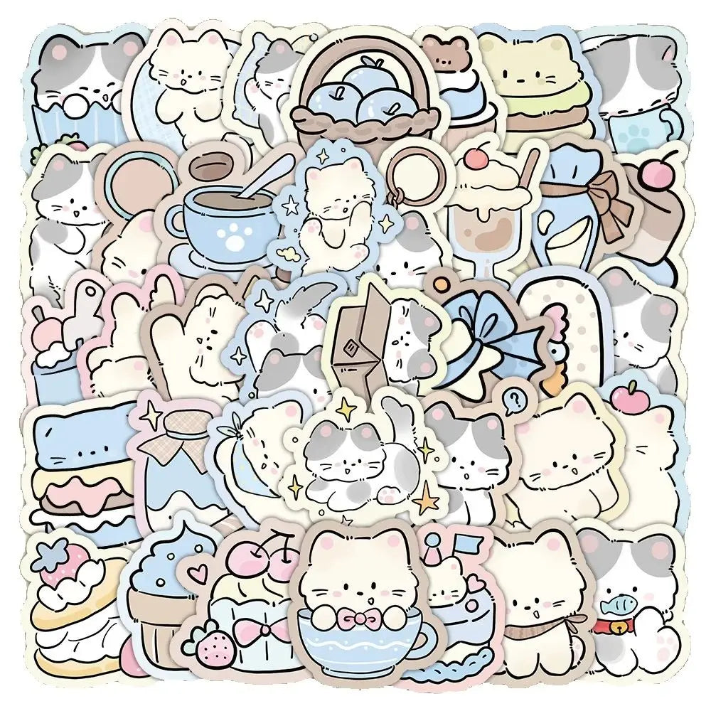 50PCS Cute Cat Stickers Waterproof Decals for DIY