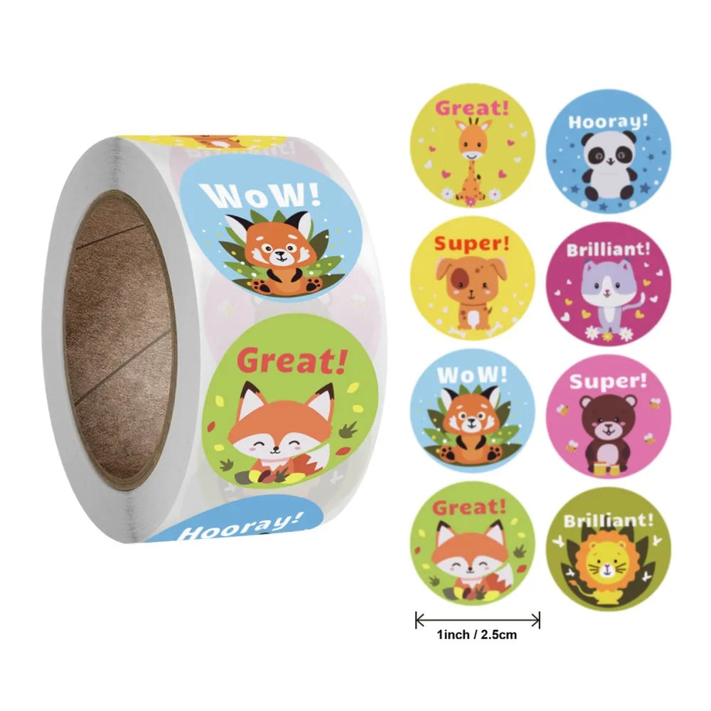 50-500pcs Cute Cartoon Animal Decoration Sticker Cake Label Birthday Wedding Party Sticker Envelope Office Stationery Kids Gift