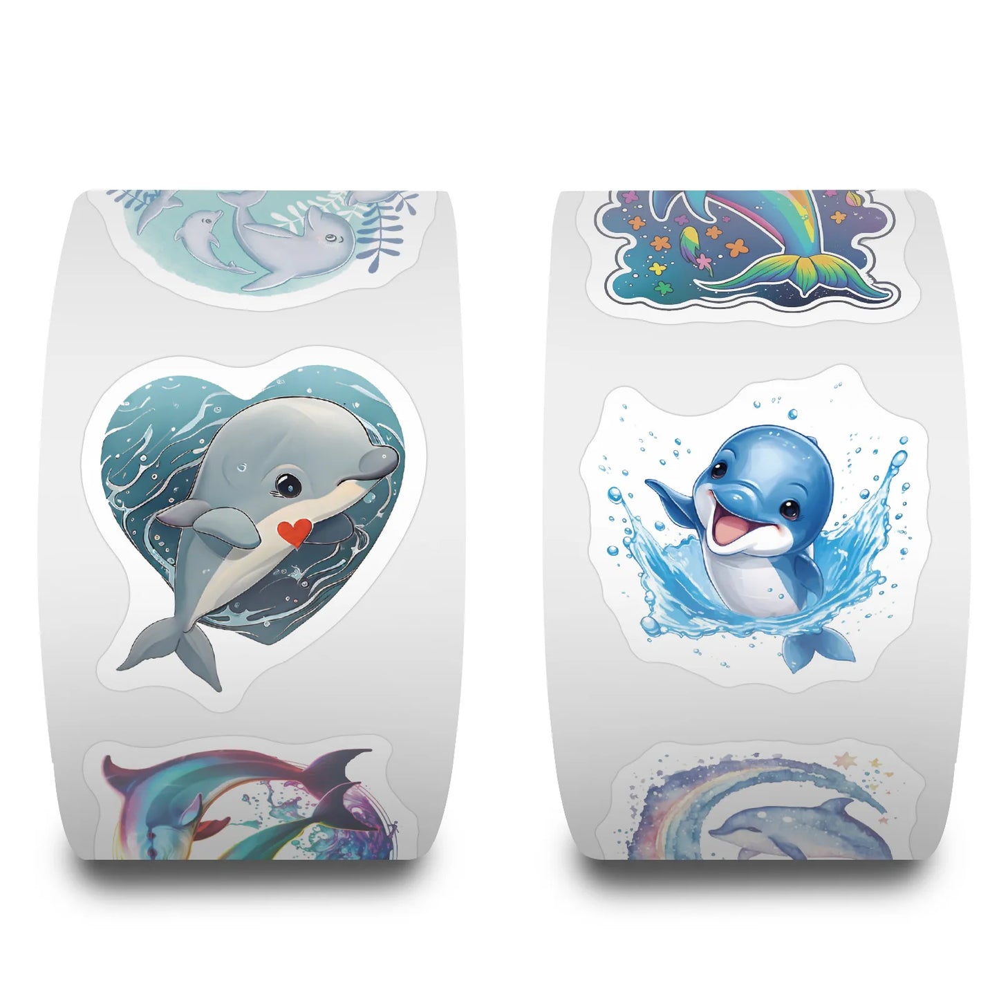 100-500pcs Cute Dolphin Stickers Reward Stickers Kids Toys DIY Scrapbook Party Gift Decoration Label Stationery Sticker