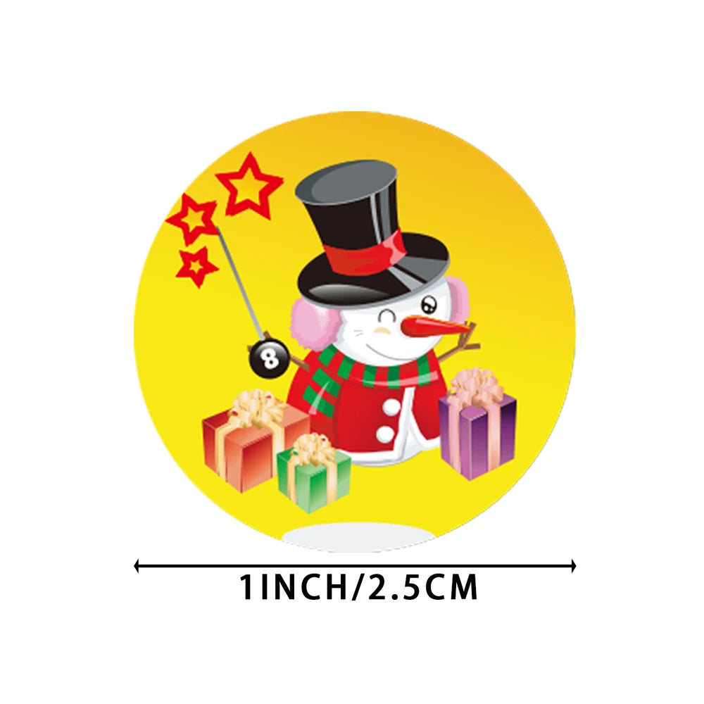 100-500pcs Cartoons Kraft Sticker Merry Christmas Stickers Package Seal Labels Christmas Gift Decoration Sticker new year decor