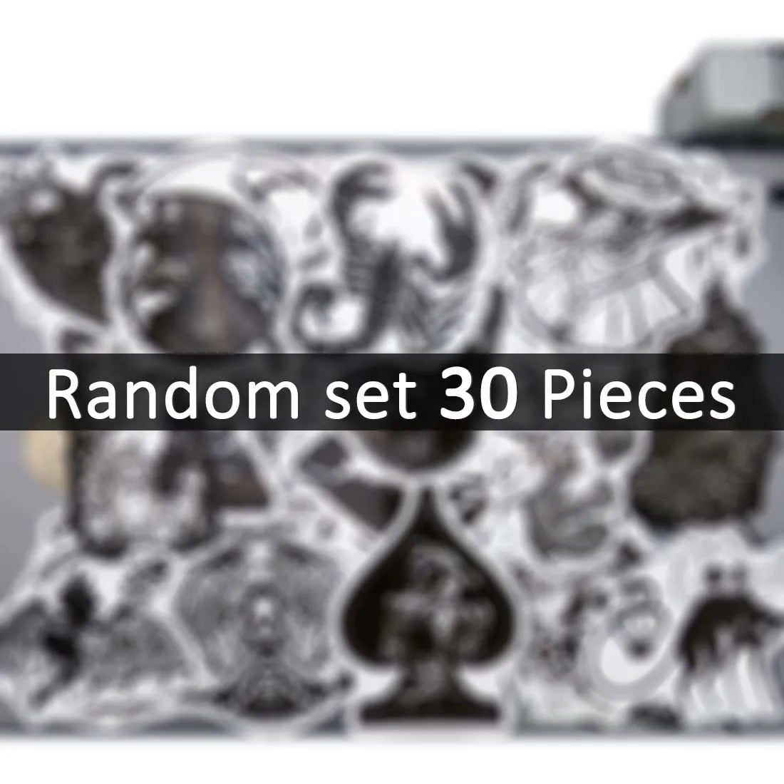 20/30/50Pieces, Gothic Stickers, Witch Skull Demon Monster, Black White Retro Art, for DIY Creative Decoration, Funny Sticker