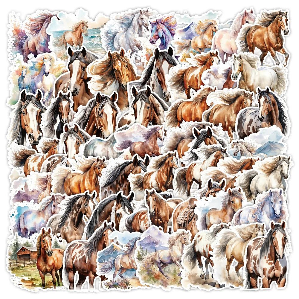 Cartoon Horse Stickers Decals for Kids DIY Luggage Laptop Motorcycle Phone Car