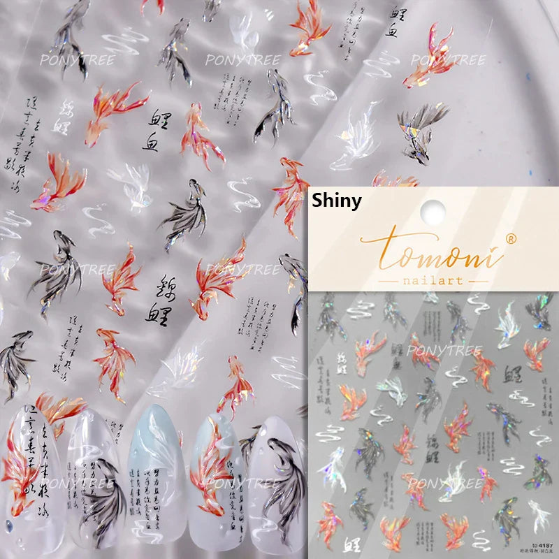 Ocean Animal Nail Art Stickers: Whale, Dolphin, Jellyfish