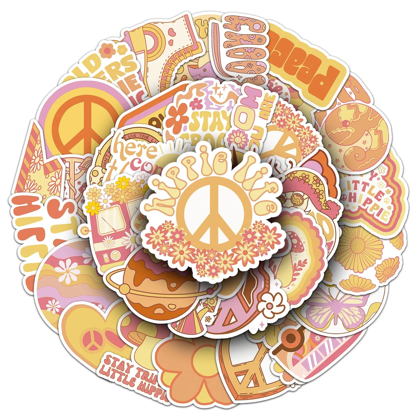 50Pcs Cute Waterproof Vinyl Stickers for Skateboard Snowboard Decals