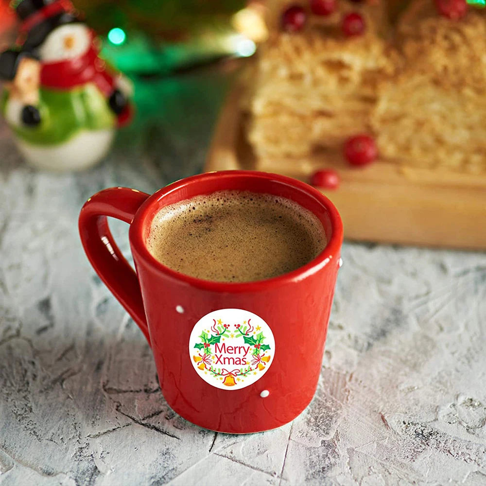 100-500Pcs Christmas Tree Candy Stickers 1inch Christmas Holiday Decor Sealing Label for Small Business Packaging Gift Decor