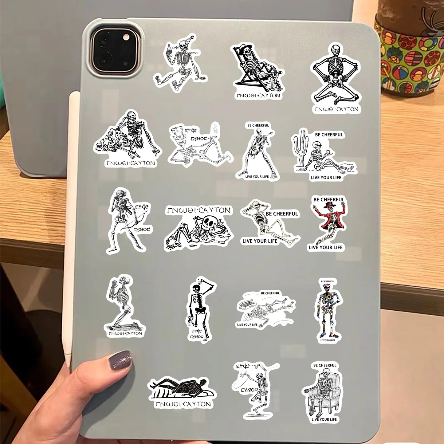 62pcs Ancient Greek Mosaic Canvas Stickers Funny Horrible Graffiti Decals Laptop Luggage Skateboard Motorcycle Scrapbook