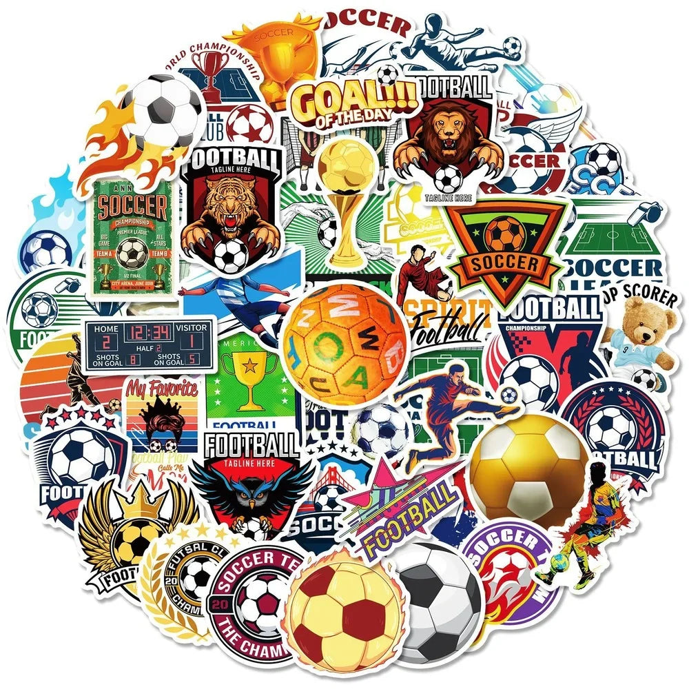 Football Stickers Vinyl Decal for Luggage, Water Bottle, Helmet, Scrapbook, Motorcycle, Bicycle, Car