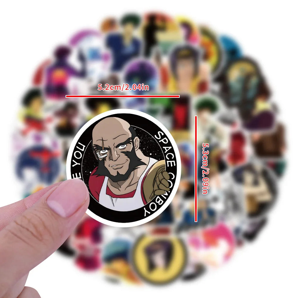 60pcs Cowboy Bebop Cartoon Graffiti Stickers Suitcase Guitar Notebook Decorative Waterproof Stickers