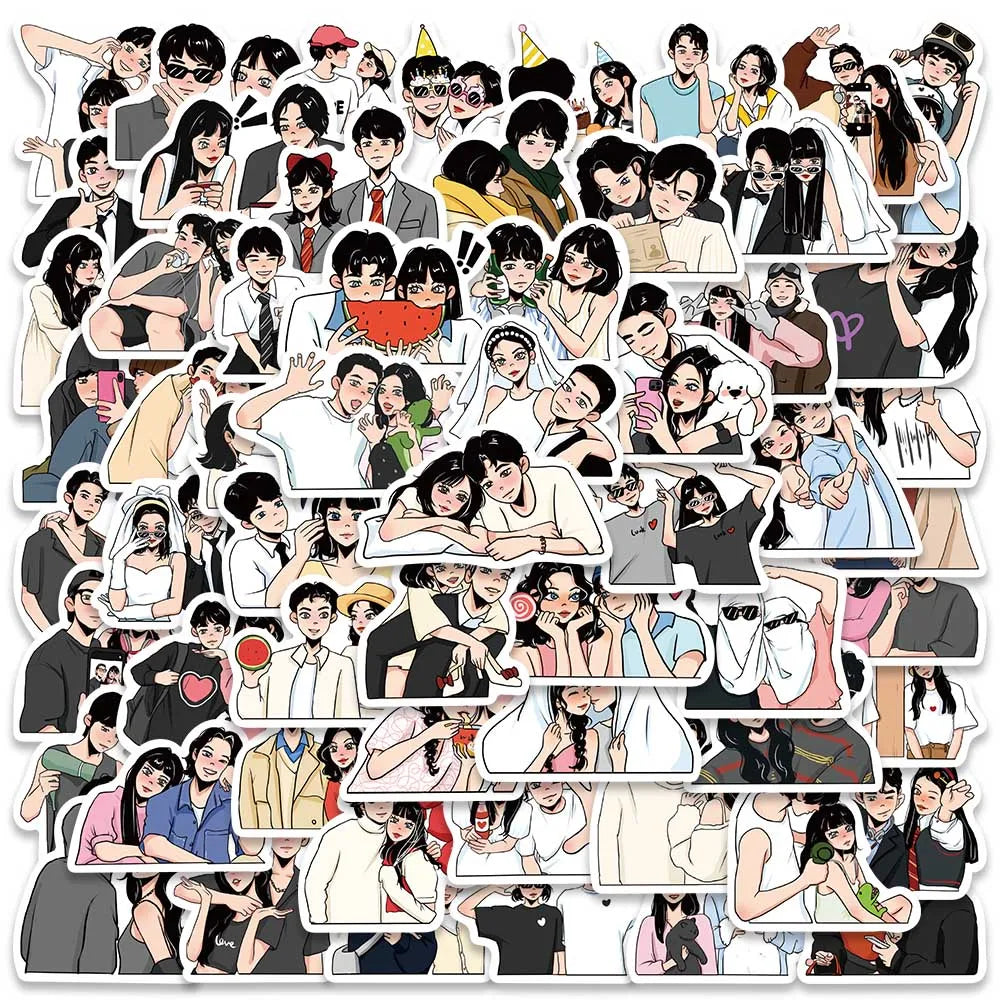 60PCS Anime Cartoon Stickers Aesthetic Decals for Bike Bottle Suitcase Skateboard Scrapbook Gifts